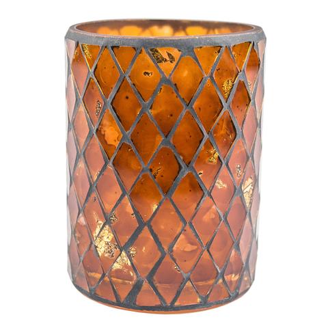 Amber Mosaic Candle Holder Vase (Case of 6) - The Amazing Flameless Candle