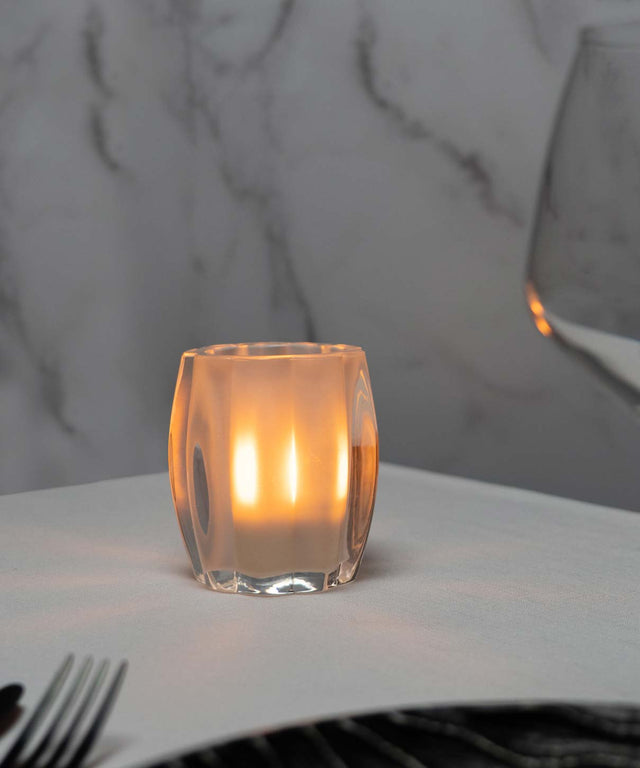 Waves Glass Flameless Candle Holder on Table Top